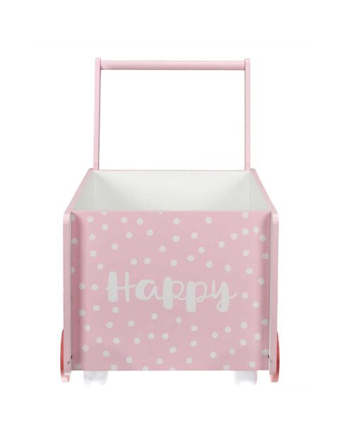 Chariot de rangement rose/blanc - 35x47x47.5 cm