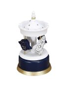 Carrousel Musical blanc/bleu- 11.5x11.5x20.3 cm