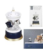 Carrousel Musical blanc/bleu- 11.5x11.5x20.3 cm