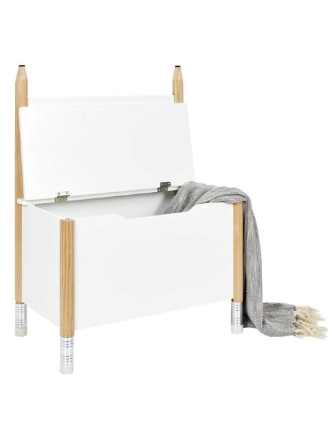 Coffre de rangement Crayon blanc - 60x34x80 cm