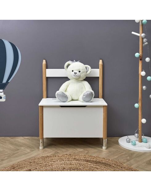 Coffre de rangement Crayon blanc - 60x34x80 cm