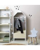 Penderie beige/blanc - 48x30x116 cm