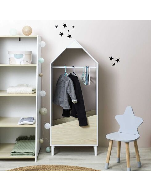 Penderie beige/blanc - 48x30x116 cm