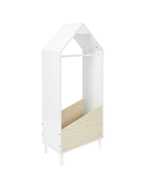 Penderie beige/blanc - 48x30x116 cm