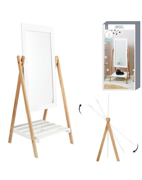 Miroir sur pied Bella blanc - 47x40x107.5 cm