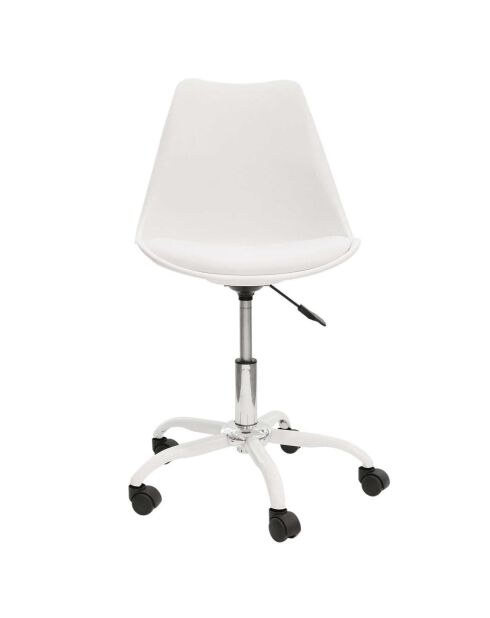 Chaise à roulettes Kiruna blanche - 46.5x58.5x92 cm