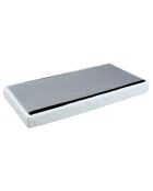 Coffre banc pliable imitation fourrure Leo gris - 77x38x38 cm