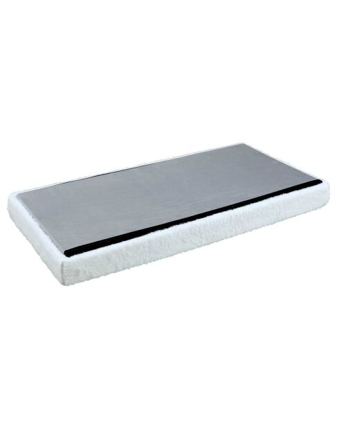 Coffre banc pliable imitation fourrure Leo gris - 77x38x38 cm