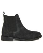 Chelsea Boots en Velours de Cuir Victoire noires