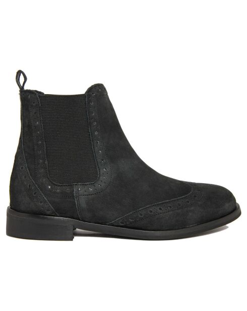 Chelsea Boots en Velours de Cuir Victoire noires