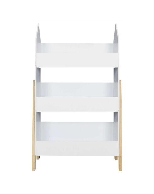 Bibliotheque Gabriel blanc/bois - 60x27x100 cm