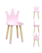 Chaise Couronne rose - 28x27x54 cm