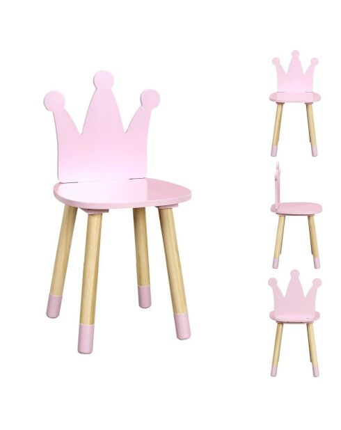 Chaise Couronne rose - 28x27x54 cm