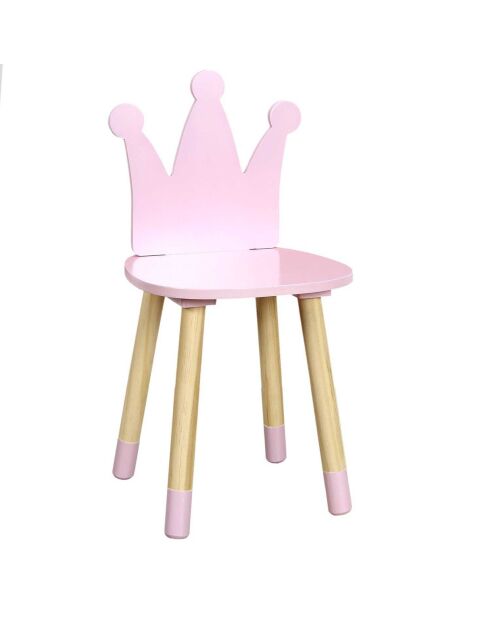 Chaise Couronne rose - 28x27x54 cm