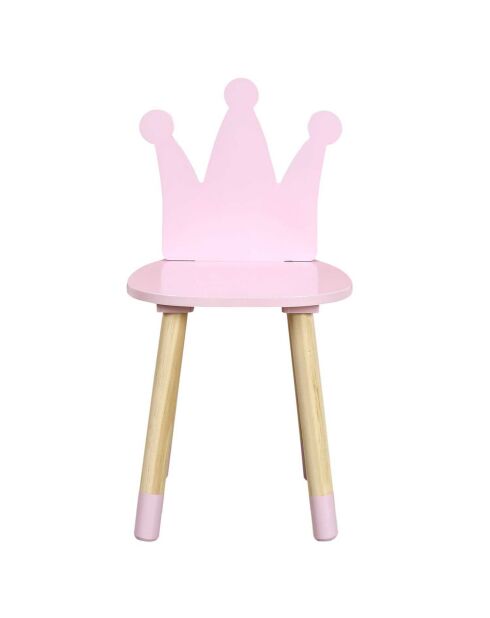 Chaise Couronne rose - 28x27x54 cm