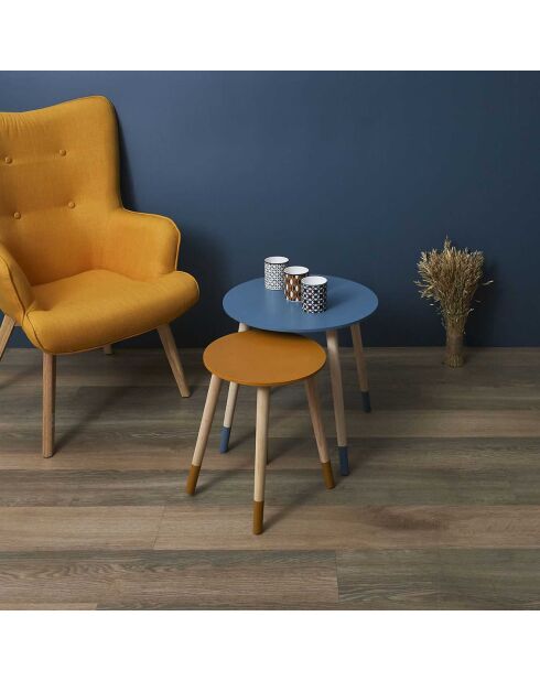 2 Tables gigognes bleu/jaune