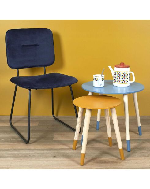 2 Tables gigognes bleu/jaune