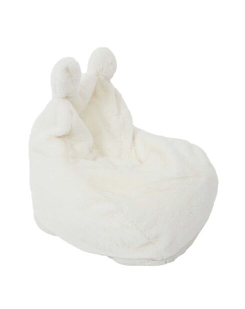 Pouf poire Ted imitation fourrure blanc - 40x50x54 cm