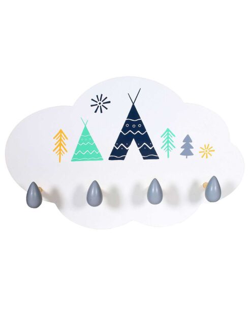 Porte-manteau Nuage blanc - 34x5.5x22 cm