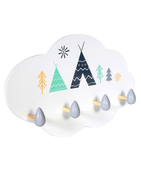 Porte-manteau Nuage blanc - 34x5.5x22 cm