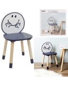 Chaise Monsieur Heureux  bleue - 28x28x52 cm
