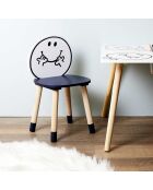 Chaise Monsieur Heureux  bleue - 28x28x52 cm