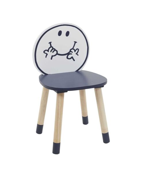 Chaise Monsieur Heureux  bleue - 28x28x52 cm