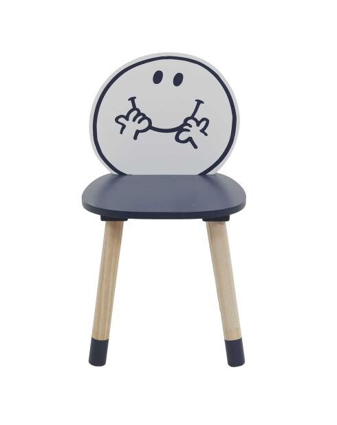 Chaise Monsieur Heureux  bleue - 28x28x52 cm
