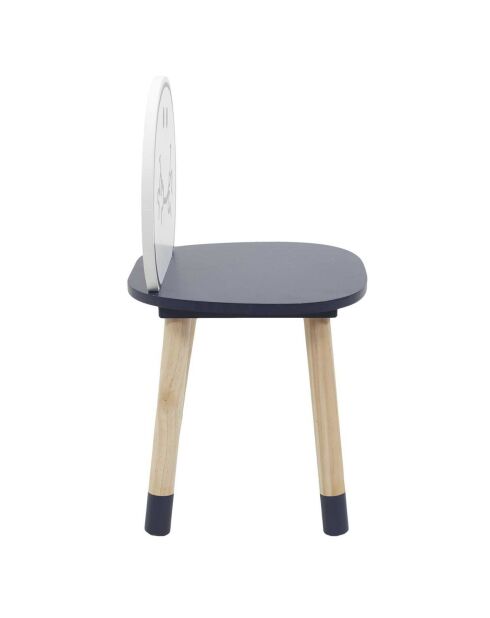 Chaise Monsieur Heureux  bleue - 28x28x52 cm