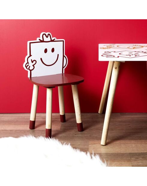 Chaise Monsieur Costaud rouge - 28x28x53.5 cm