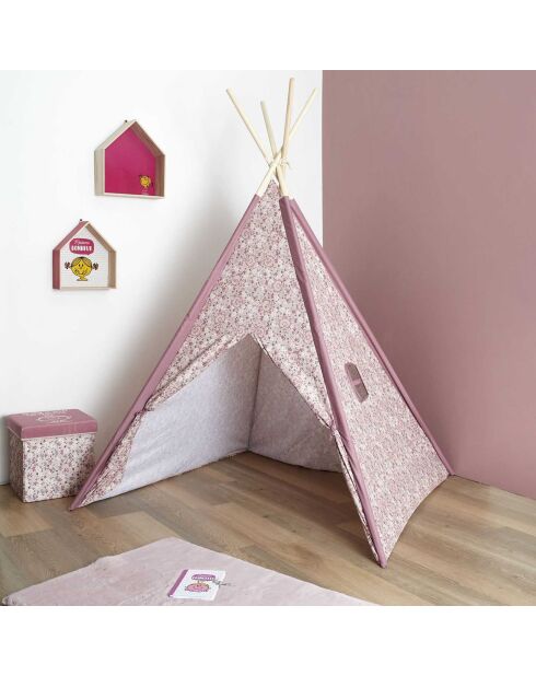Tipi Madame Princesse rose - 120x120x160 cm