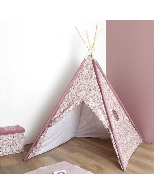 Tipi Madame Princesse rose - 120x120x160 cm