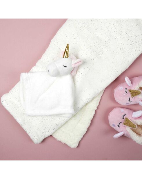 Peluche con plaid bianco