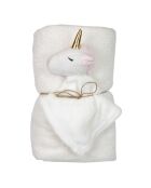 Peluche avec plaid blanche