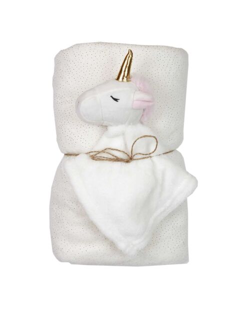 Peluche con plaid bianco
