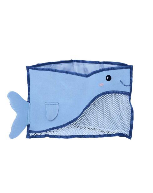 Sac à jouets de bain à ventouses bleu - 36x20x10 cm