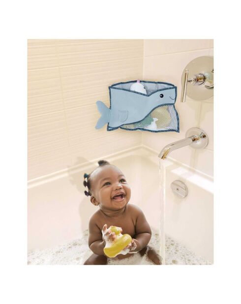 Sac à jouets de bain à ventouses bleu - 36x20x10 cm