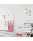 Rangement armoire modulable rose/blanc/gris/violet - 34x32x110 cm