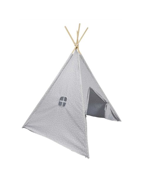Tipi à Pois gris - 120x120x160 cm