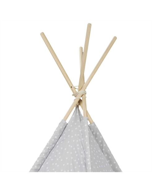 Tipi à Pois gris - 120x120x160 cm