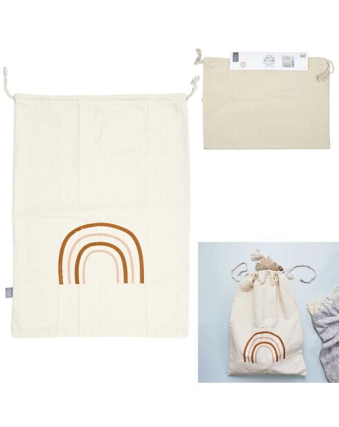 Sac à linge Arc-en-ciel beige - 70x70x50 cm
