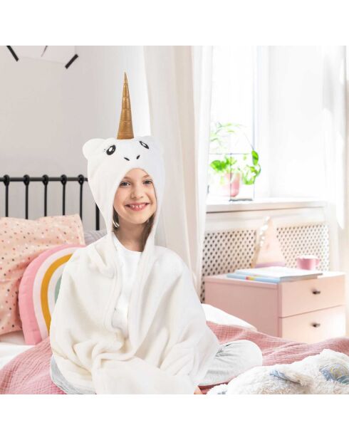 Plaid Licorne ivoire - 120x90 cm