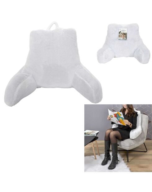 Coussin de lecture Lombaire gris  - 86x42x45.5 cm