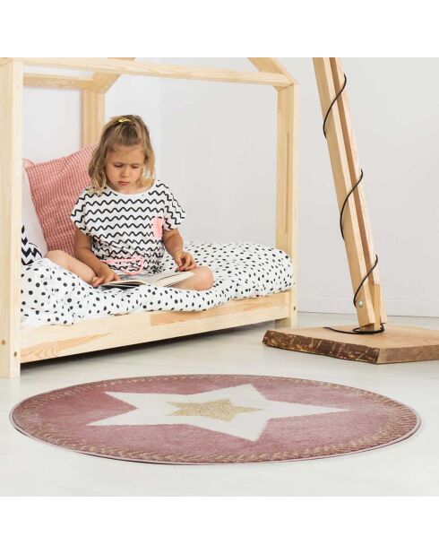 Tapis rond Etoile rose - D.1000 cm