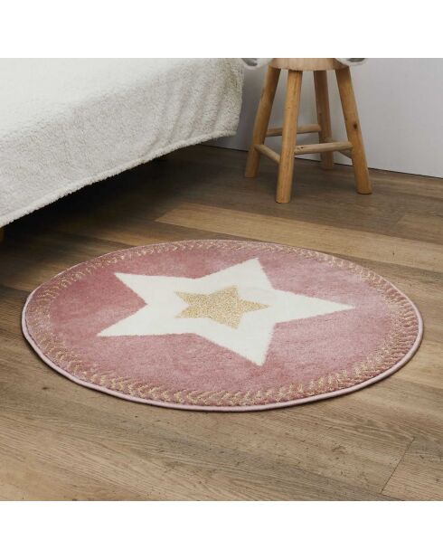 Tapis rond Etoile rose - D.1000 cm