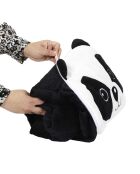 Couverture convertible Panda noir/blanc - 40x40x5 cm