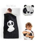 Couverture convertible Panda noir/blanc - 40x40x5 cm