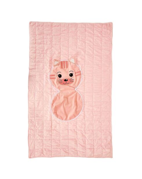 Couverture convertible Chat rose - 40x40x5 cm