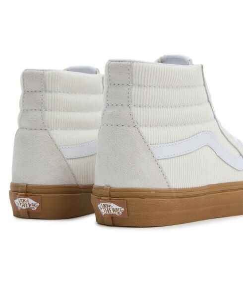 Baskets en Velours de Cuir & Velours côtelé SK8-Hi écrues