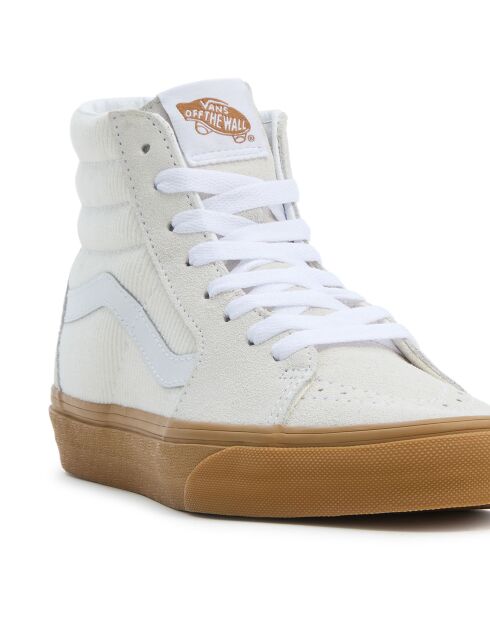 Baskets en Velours de Cuir & Velours côtelé SK8-Hi écrues